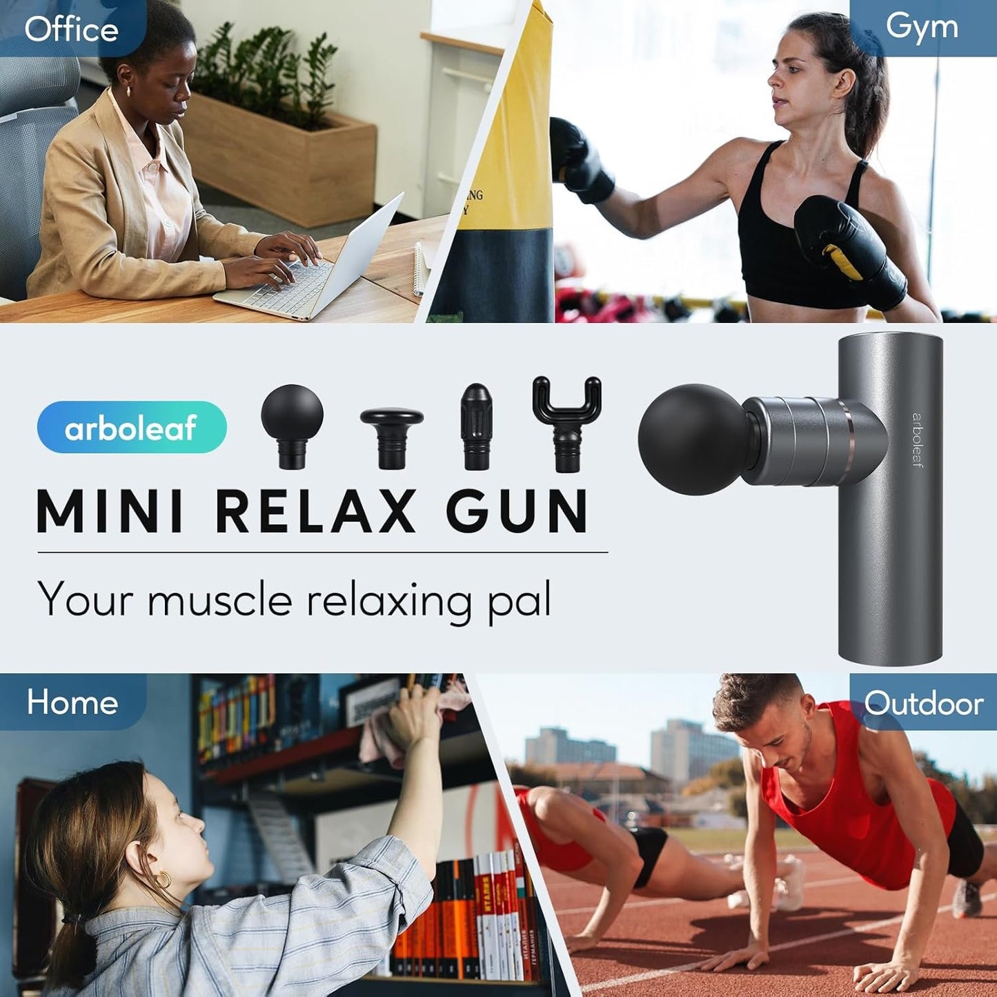 arboleaf Mini Muscle Relaxer, Tissue Relaxing Device with Case, Portable Handheld Relaxer Suitable, Quiet Operation Mini Relax Gun, Athletes, Sports for Travel, Home, Office, Gifts for Dad