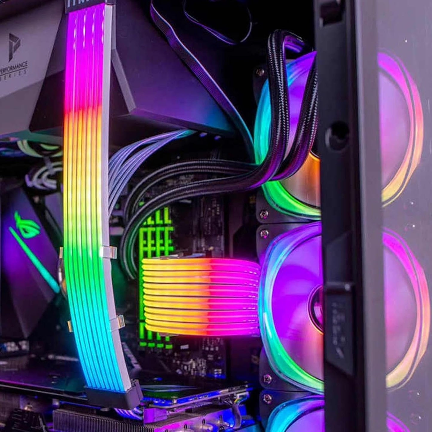 ATX Cable Extension | RGB Extension Cable with Light Effect|26.5cm ATX Supply Cables | ATX Cable Extension |Wire Extension ATX Energy Cable | Color Mode ARGB Cable Extension Kit Synchronized PSU Cable