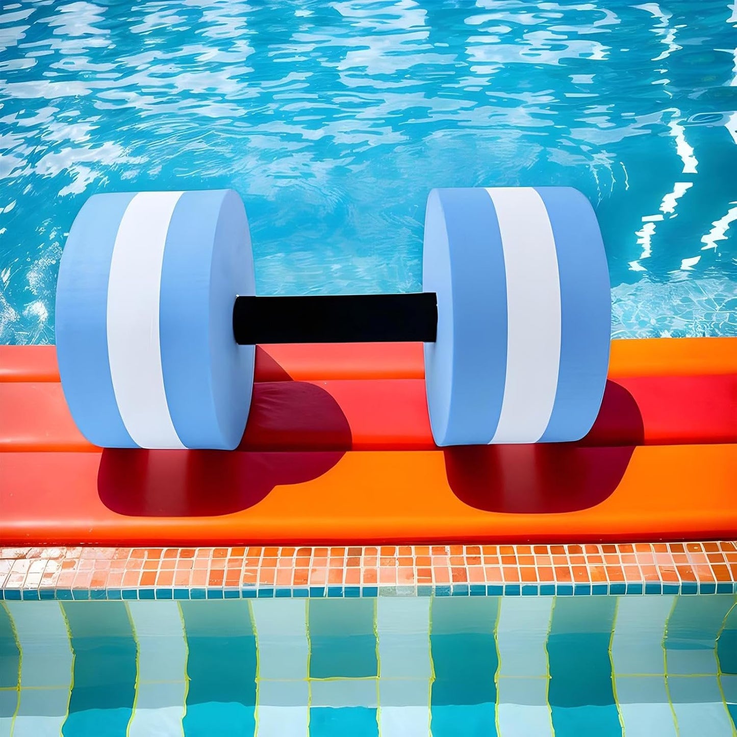 Water Dumbbells, Pool Weights, High Density, 10.63x5.12 Inches, Foam Workout Set, 2x Aquatic Exercise Equipment for Men, Women, Swimming Pool Fitness Gear