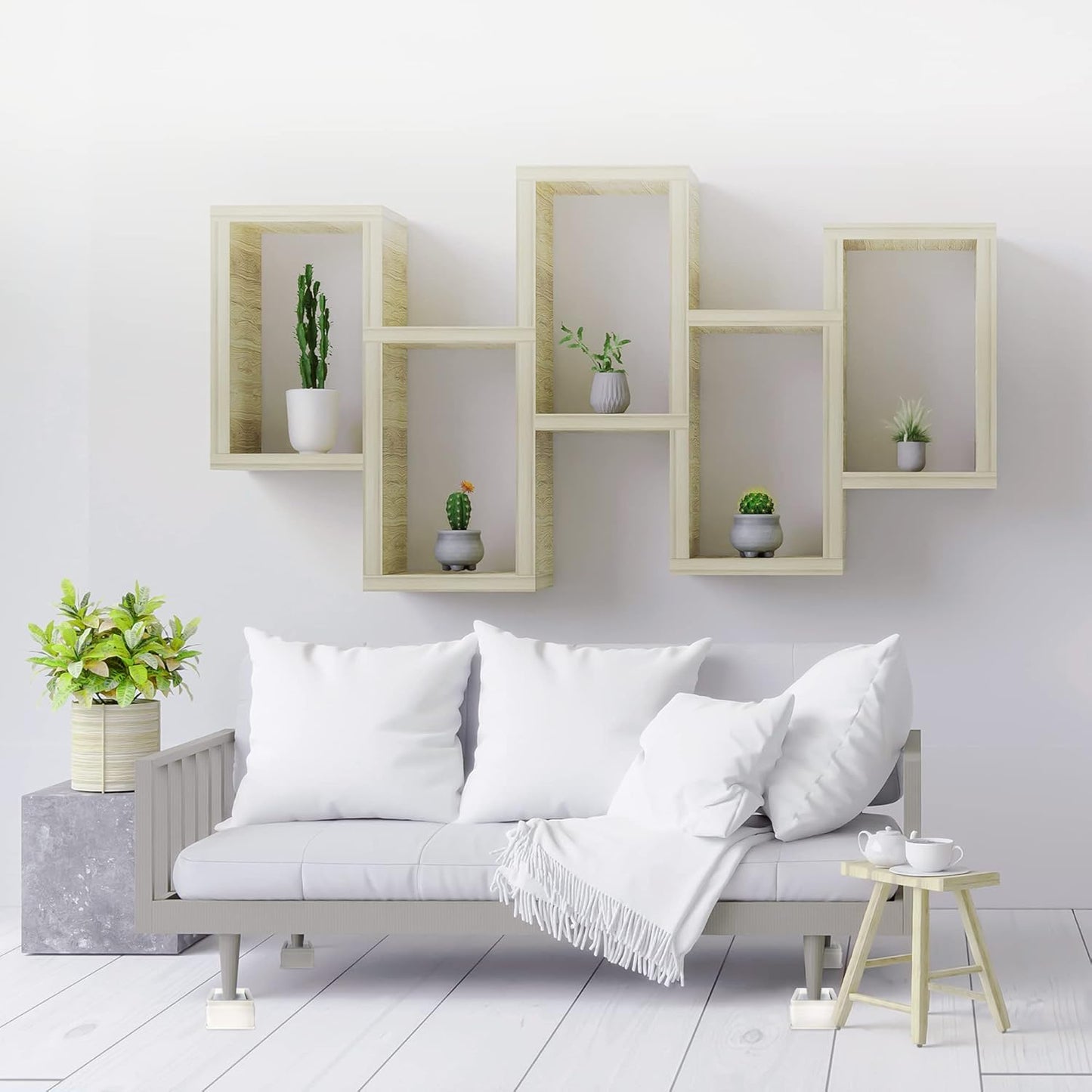 Regal Risers - Bed Risers, Set of 4, Stackable 5cm (2") high - Stylish, Modern Furniture Risers with Non-Scratch, Non-Slip Base - Extra Sturdy for Couch, Chair, Table and Beds (White)