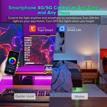 FCOB 5in1 WB5 2.4GHz WiFi PWM LED Controller Compatible with Alexa Google Home Smart Life Tuya Smart APP Control for Dimming CCT RGB RGBW RGBCCT LED Strip Work with WR01RF WR02RF etc RF Remote