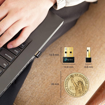TP-Link USB Bluetooth Adapter for PC, Bluetooth 5.3 Dongle Receiver (UB500) - Plug and Play, Nano Design, EDR & BLE, Supports Windows 11/10/8.1/7 for Wireless Keyboard Mouse Headphone Speaker