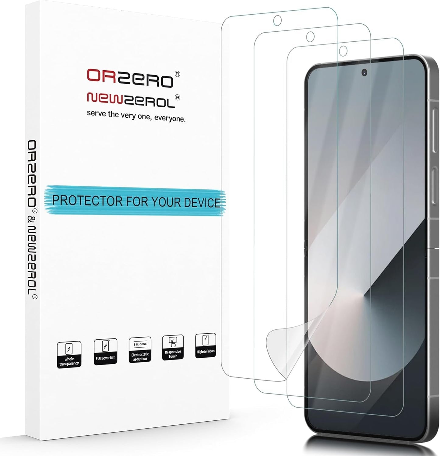 Orzero (3 Pack) Compatible for Samsung Galaxy Z Flip 6 / 5 5G / 4 5G / 3 Inside Screen Protector, Soft TPU Edge to Edge High Definition Anti-Scratch Bubble-Free (Lifetime Replacement)