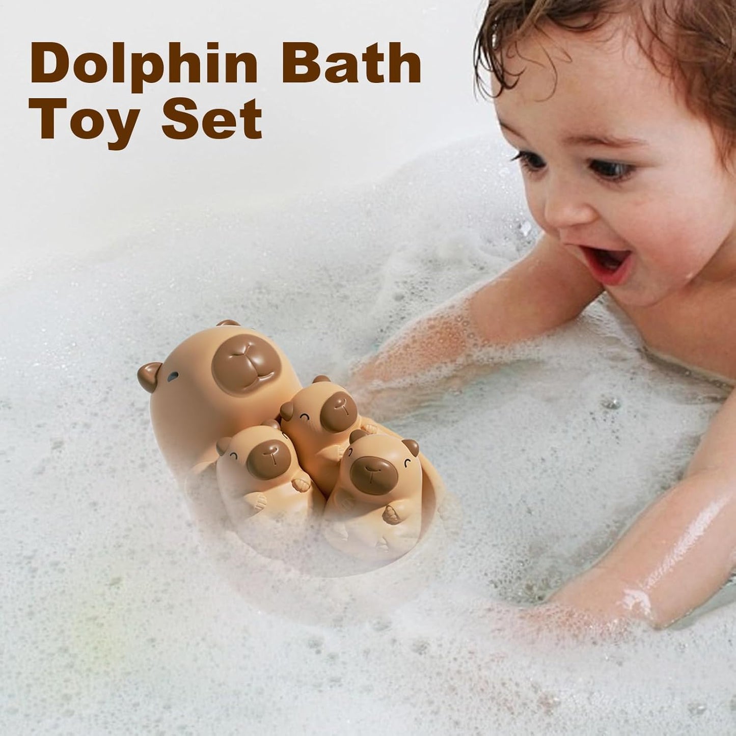Bathtub Toys, Floating Capybara Figures, Interactive Animal Set, Child-Mother Water Play Toy, Cute Tub Accessory for Kids, Shower, Pool, Beach, Outdoor Fun, 4.72x6.89x3.15 Inches