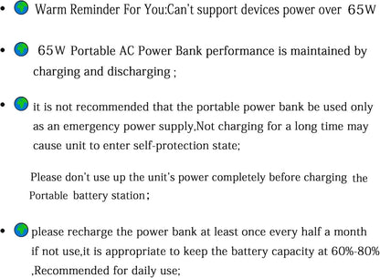 ZeroKor Portable Power Bank with AC Outlet, 65W/110V Portable Laptop Charger Battery Bank, 24000mAh/88.8Wh Power Pack External Battery Pack,Backup Power Source for Outdoor Tent Camping Home Office