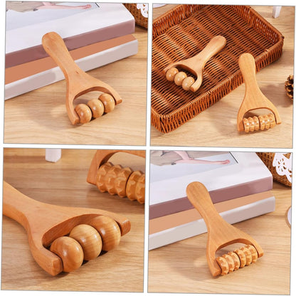 PACKOVE 3 Set Strumento A Rulli Massaggi Massaggianti Attrezzo Portatile Massaggiatore Cervicale Massaggio A Strumento Di Massaggio Manuale Massaggio Alla Fascia Di Legno 2 Pezzi * 3