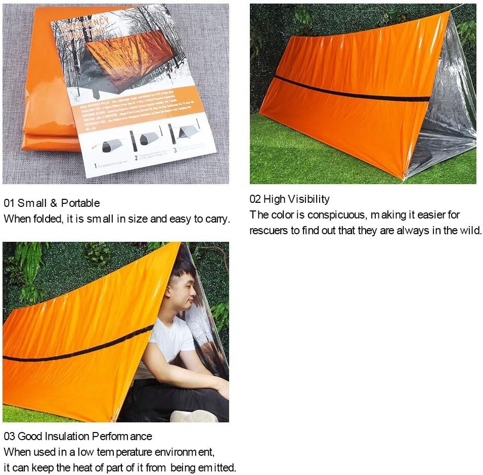 QISUO Sleeping Blanket,Emergency Sleeping Bag Survival Blanket Camping Tent Thermal Waterproof Outdoor Emergency Equipment