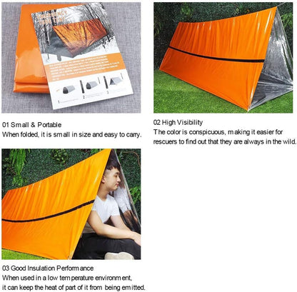 QISUO Sleeping Blanket,Emergency Sleeping Bag Survival Blanket Camping Tent Thermal Waterproof Outdoor Emergency Equipment