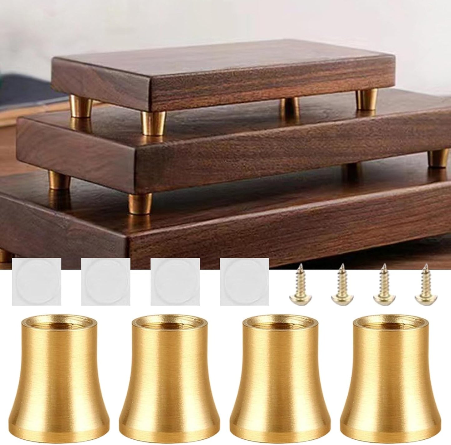 Generico Gambe In Legno Per Mobili,Gambe Regolabili Per Divani | Supporto Antiscivolo Moderno Con Protezione Per Pavimenti In Legno – Per Tavoli, Letti, Scrivanie E Armadi