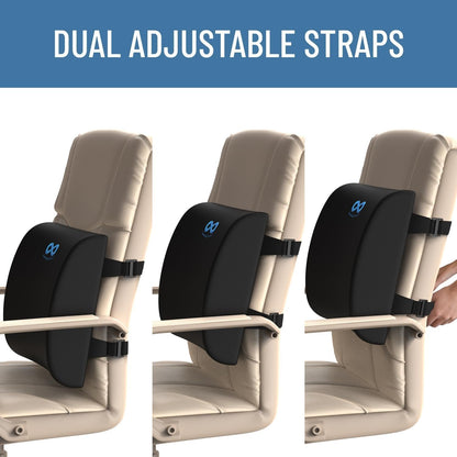 Everlasting Comfort Memory Foam Gel Infused Lumbar Support for Office Chair - Ventilated Lumbar Support Pillow - Perfect Work from Home Accessories