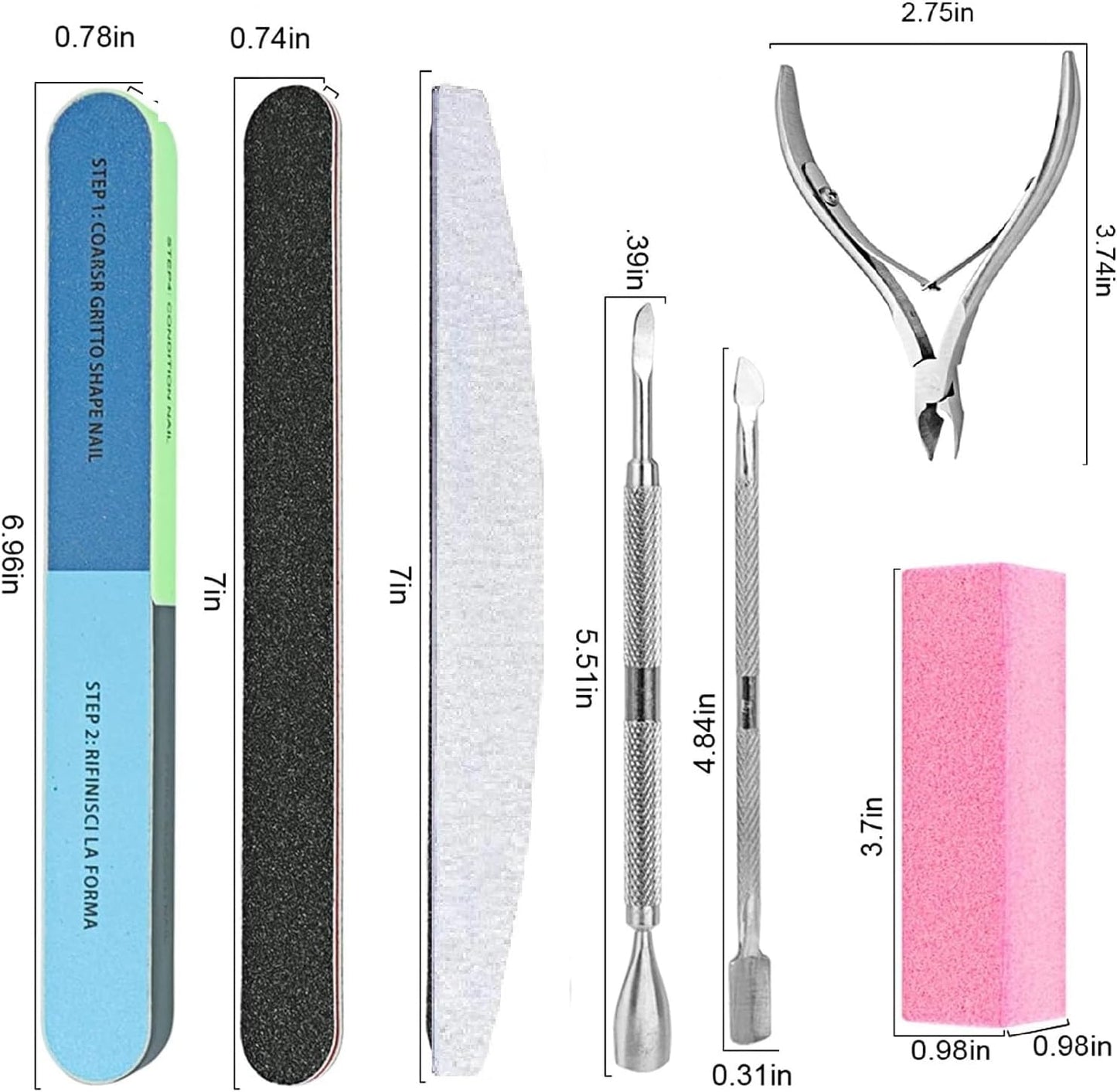 Leanockesa 14 Pcs Nail Care Tool Kit, Nail Buffer Block, Cuticle Nippers, Cuticle Trimmer, Cuticle Pusher, Nail Tools, Nail Kit, Pedicure & Manicure Kit
