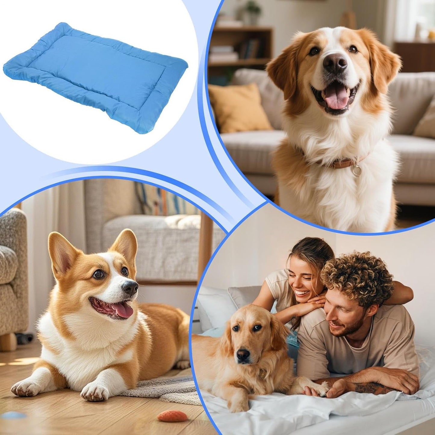 Outdoor Dog Bed, Portable Travel Mat, Roll-Up Pet Cushion, 35.43x23.62x1.18 inches, Waterproof Washable, Camping Gear, Small Medium Large Breeds, Indoor Outdoor