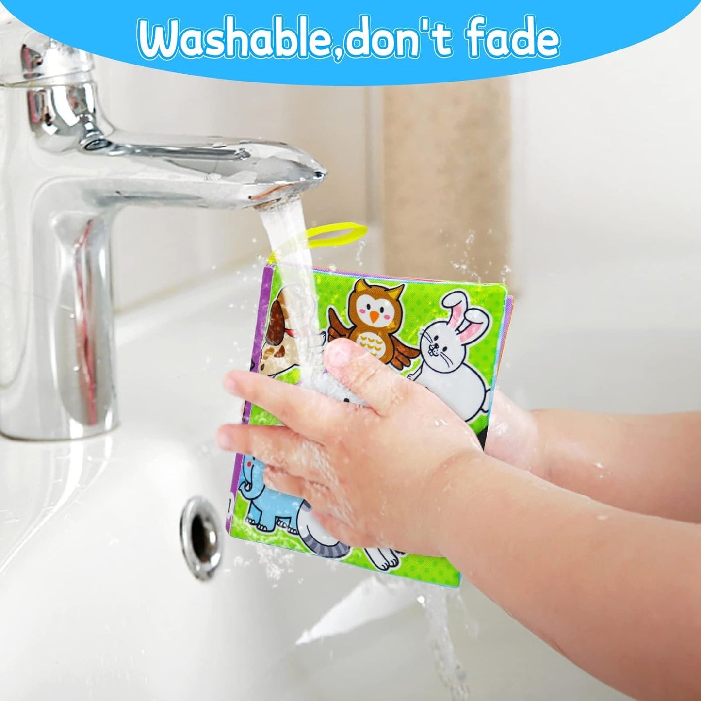 OKOOKO Soft Baby Books 12PCS Soft Cloth Books Bath Books Crinkle Washable Non-Toxic Early Education Preschool Learning Toy for Newborns Babies Infants Toddlers Kids