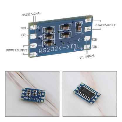 eMagTech 10pcs Mini RS232 MAX3232 to TTL Level Converter Serial Module Adapter for 3~5V MAX3232 Breakout Board Computer Cable Serial Adapters Electronic Components