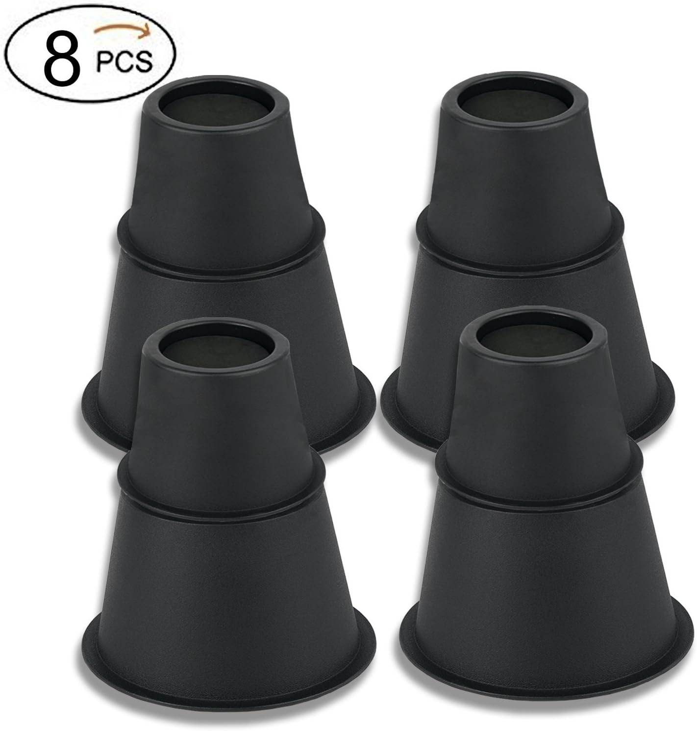 MOVEONSTEP 8 x Height Risers for Furniture, Beds, Tables, Adjustable Stands 7.5, 13, and 20.5 cm Furniture Risers Supports Up to 600 kg, 8 Pieces