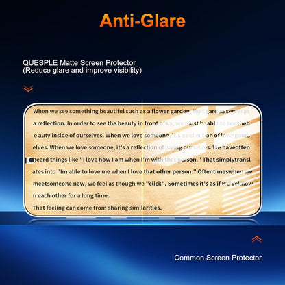 QUESPLE 2 Pack for Samsung Galaxy S25 Matte Privacy Screen Protector [Not Glass], 360° Anti-Spy, Anti-Scratch, Anti-Glare, Support Fingerprint Unlock