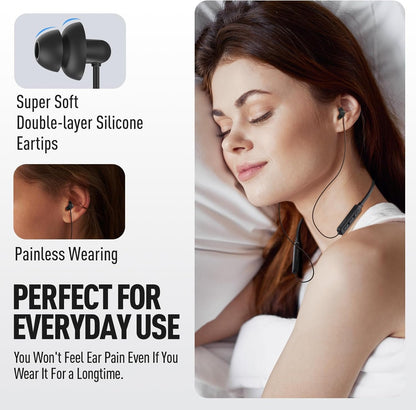 Hearprotek Wireless Earbuds Headphones for Sleeping, Bluetooth 5.4 Sleep Headphones-Soft and Lightweight in-Ear Earbuds for Sleeping, 25+Hour Playtime, Ideal for Side Sleepers, Meditating(Black)