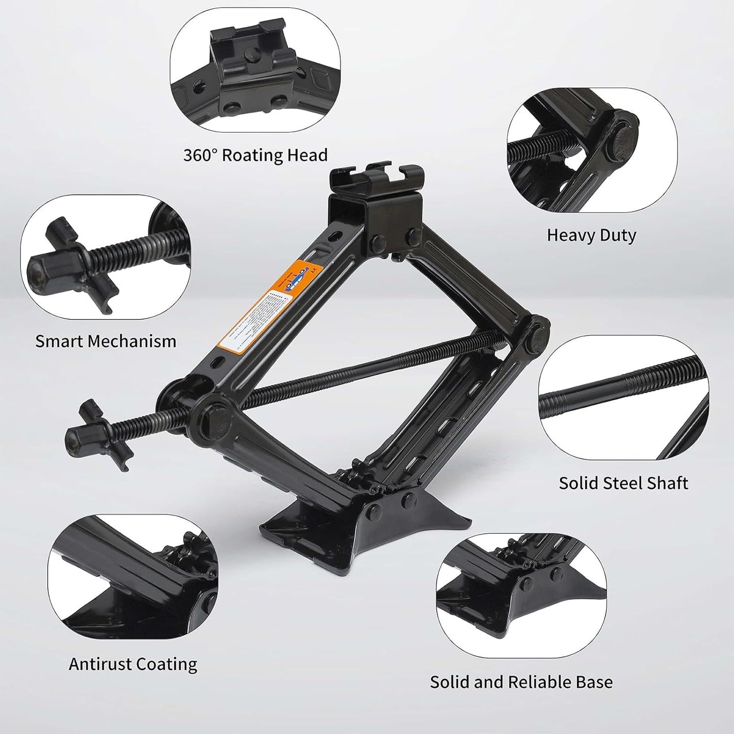 NUCHOICE 2 Ton Scissor Jack Tire Repair Kit – Heavy Duty Car Jack Set with Lug Wrench & Ratchet, Universal Emergency Tool Kit for Tire Changing – Fits Cars, SUVs, MPVs (4409 lbs Capacity)