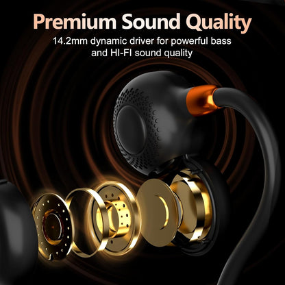 Ortizan Open Ear Headphones, Air Conduction Bluetooth Headset, Bluetooth Headphones IPX6 Waterproof, Clear Calls, 19g Lightweight Wireless Headphones, 10H Playtime, Perfect for Running and Sports