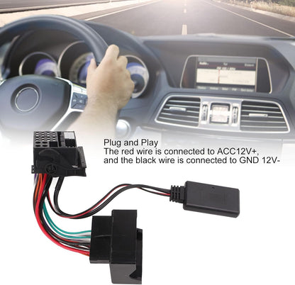 Leapiture 12 Pin Car Bluetooth Adapter Bluetooth 5.0 Radio Aux Cable Car Accessories Car Replacement Part for Mercedes W169 W245 W203 W209 W164