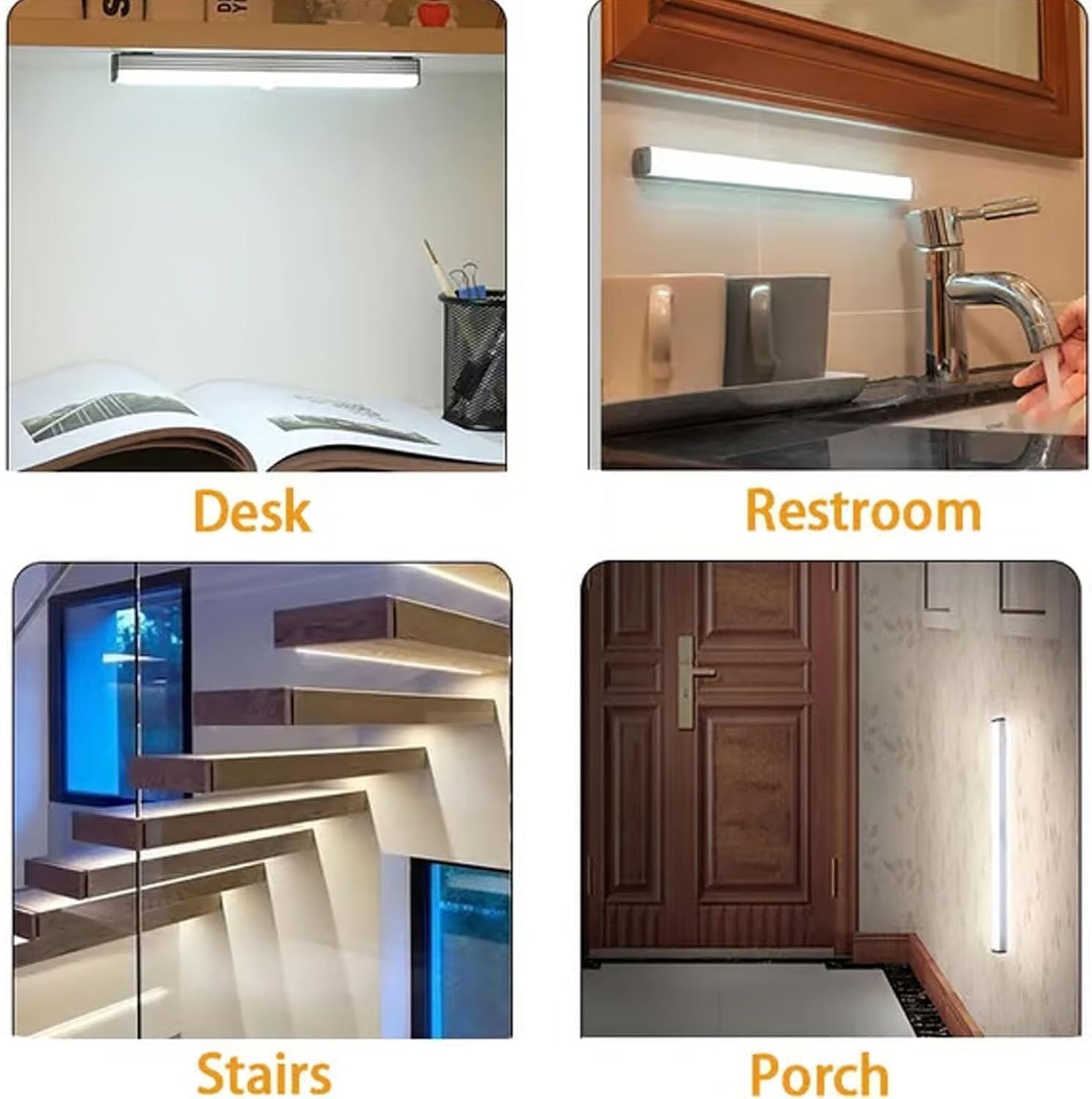 Festivalment Lights,Wireless Under Cabinet Lighting,Smart Motion Sensor Rechargeable LED Lights,Punch-Free Indoor Magnetic Stick-Up Battery Light with 3 Adjustable Modes,for Wardrobe,Bedroom,Stair