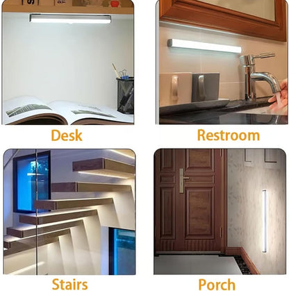 Festivalment Lights,Wireless Under Cabinet Lighting,Smart Motion Sensor Rechargeable LED Lights,Punch-Free Indoor Magnetic Stick-Up Battery Light with 3 Adjustable Modes,for Wardrobe,Bedroom,Stair
