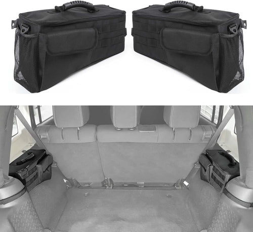 JUNLELI for Jeep JK Rear Trunk Side Storage Bag Organizer for Wrangler JK JKU 4 Door 2011-2018, Durable Oxford Car Accessories