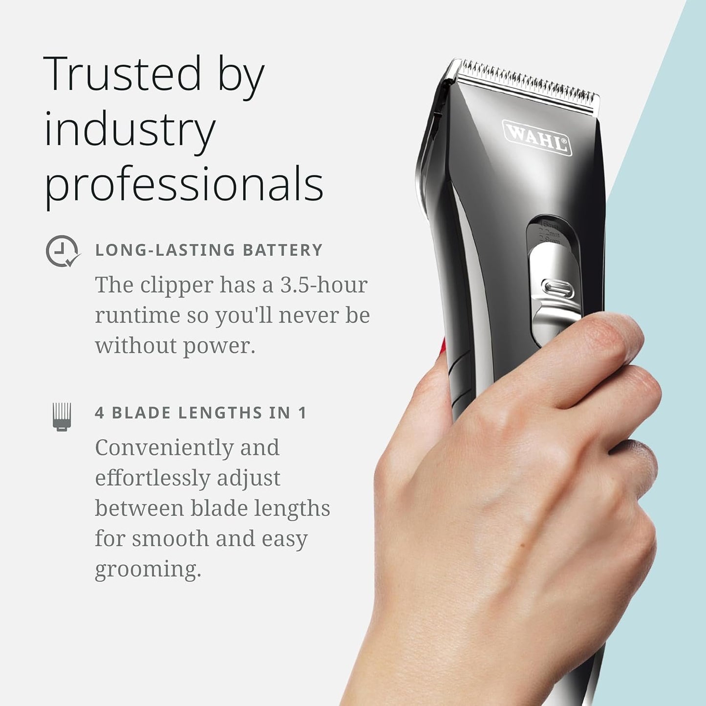 Wahl Pro Animal Smart Clip - Effortless at-Home Grooming - Cordless Clipper with LCD Screen - Rechargeable Battery - Supports Adjustable Cutting Length - Quiet Grooming Tool