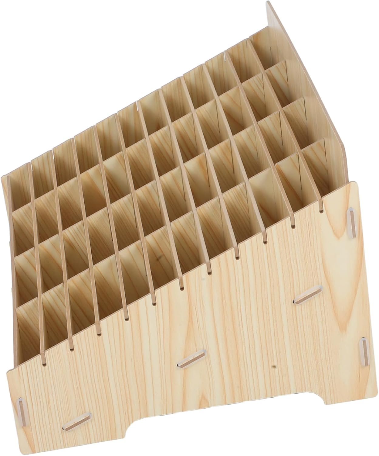 Luxshiny 48 Wooden Phone Organizer with Compartments Desktop Storage Box for Office School and Classroom Efficient Mobile Device Management and Enhanced Workspace Organization