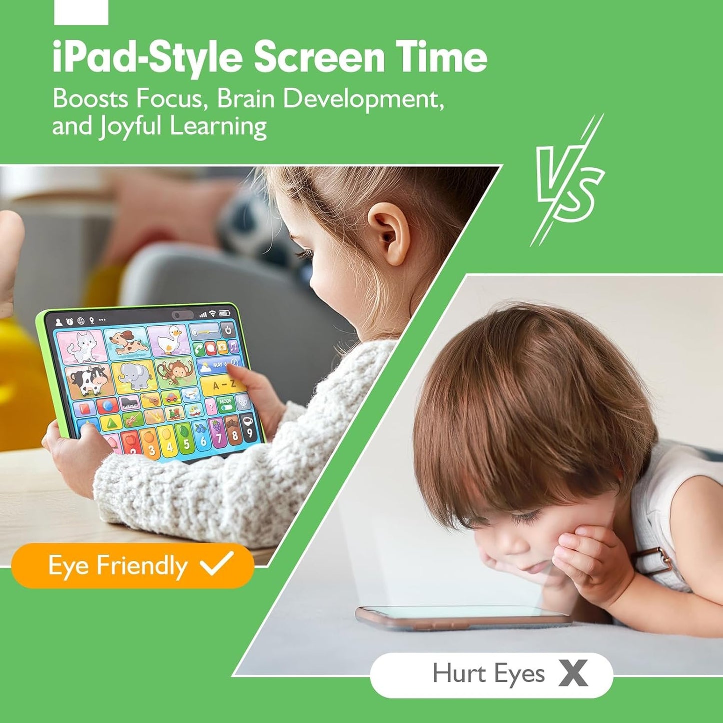 hahaland Learning Tablet for Toddlers 1-3 - Learning Toys with Music & Sound, Montessori Speech Therapy Baby Toys for 12-18 Months Boy Girl, Musical Toys with Letters, Numbers, Shapes, and Lights