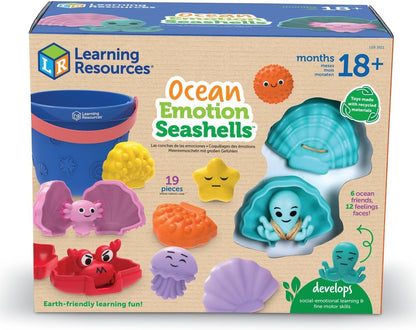 Learning Resources Emotional Ocean Shells Sensory Toy 18 Months + SEL Learning Aid