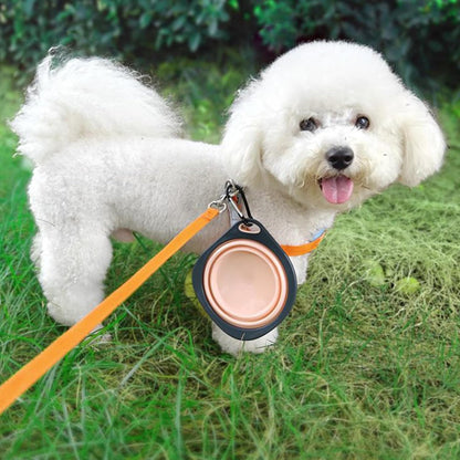 Foldable Dog Bowl - Silicone Dog Bowls | Portable Water Bowl Folding Dish | Water-Resistant Dog Pet Feeding Watering Dish with Carabiner Clip, Feeding Supplies for Outdoor Traveling Hiking Walking