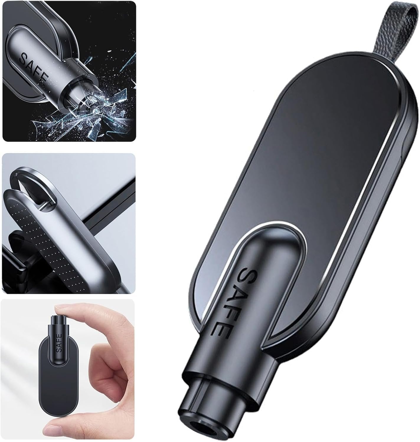 Window Glass Breaker Seatbelt Cutter Hammerdex Emergency Car Escape Survival Stuff Tool Gadgets Safety Kit, Black