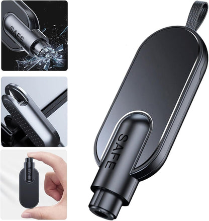 Window Glass Breaker Seatbelt Cutter Hammerdex Emergency Car Escape Survival Stuff Tool Gadgets Safety Kit, Black