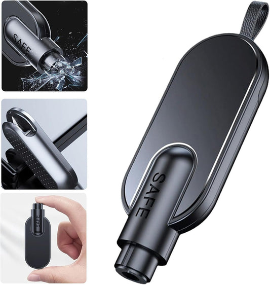 Window Glass Breaker Seatbelt Cutter Hammerdex Emergency Car Escape Survival Stuff Tool Gadgets Safety Kit, Black