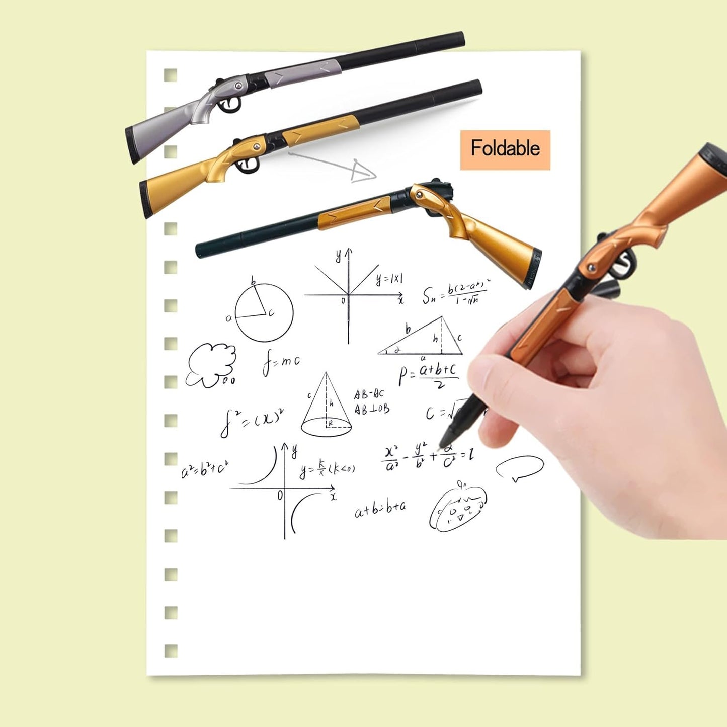 16 PCS Creative stationery Pen various shapes with Pencil Case Novelty Gun Shape Pens gel pens Ballpoint Pens for School & Office Writing colorful pens Man Boys