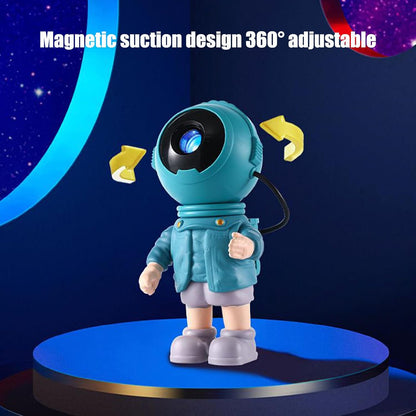 Projector Night Light, Nursery Astronaut Lamp Decorative, Heat Resistant Multifunctional Space Projector for Bedroom Living Room Desktop Nightstand Home Ambience, 9x7.5x19cm