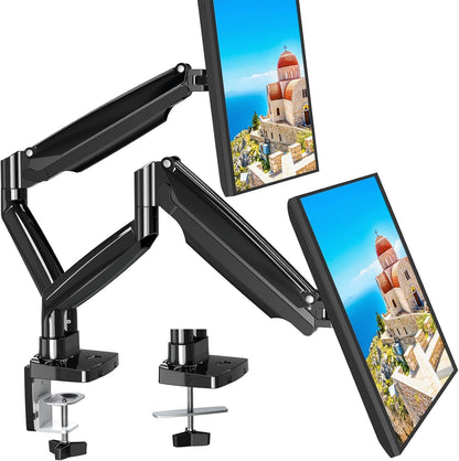 Mount PRO Dual Monitor Desk Mount fits 22” to 35” Ultrawide Computer Screen, Holds up to 26.4lbs Each, Fully Adjustable Long Monitor Arm for Two Monitors, Gas Spring Monitor Stand, 100x100 VESA Mount
