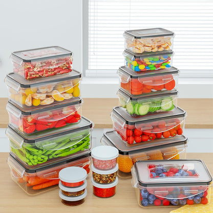 36 PCS Large Food Storage Containers with Lids Airtight(18 Containers with 18 Lids) - BPA Free Plastic Meal Prep Containers Set, Leakproof Kitchen and Pantry Organization - with Labels & Pen(18 pcs)