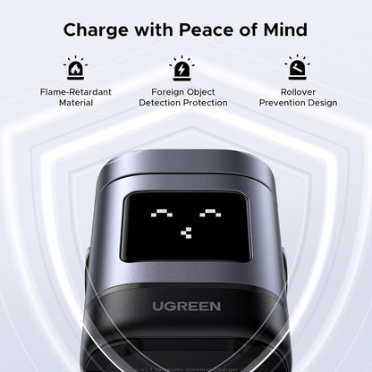 UGREEN Qi2 Wireless Charger, 15W Wireless Charger Stand, Uno Series, 2-in-1 Foldable Charging Station Compatible with iPhone 16/15/14/13/12 Series, AirPods 2/3/4/Pro (No AC Adapter)