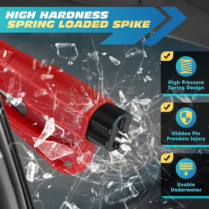 NINEMAX Car Window Breaker Seatbelt Cutter, Pack of 8 Glass Breaker Keychain, 3 in 1 Car Escape Tool Safety Emergency Hammer Window Punch Tool Underwater Rescue