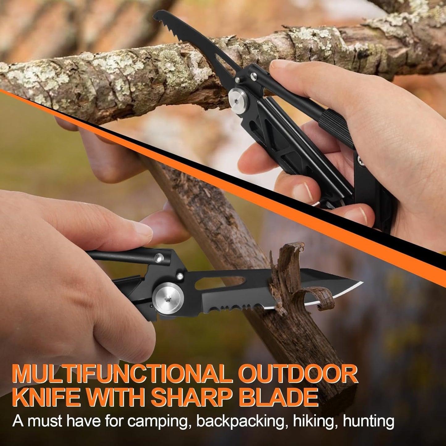 Fathers Day Gift Ideas from Daughter, Gifts for Men Dad, Multitool Carabiner with Pocket Knife, Dad Mens Gifts from Daughter Son Wife, 7 in 1 EDC Carabiners Keychain, Grandpa Fathers Day Gift