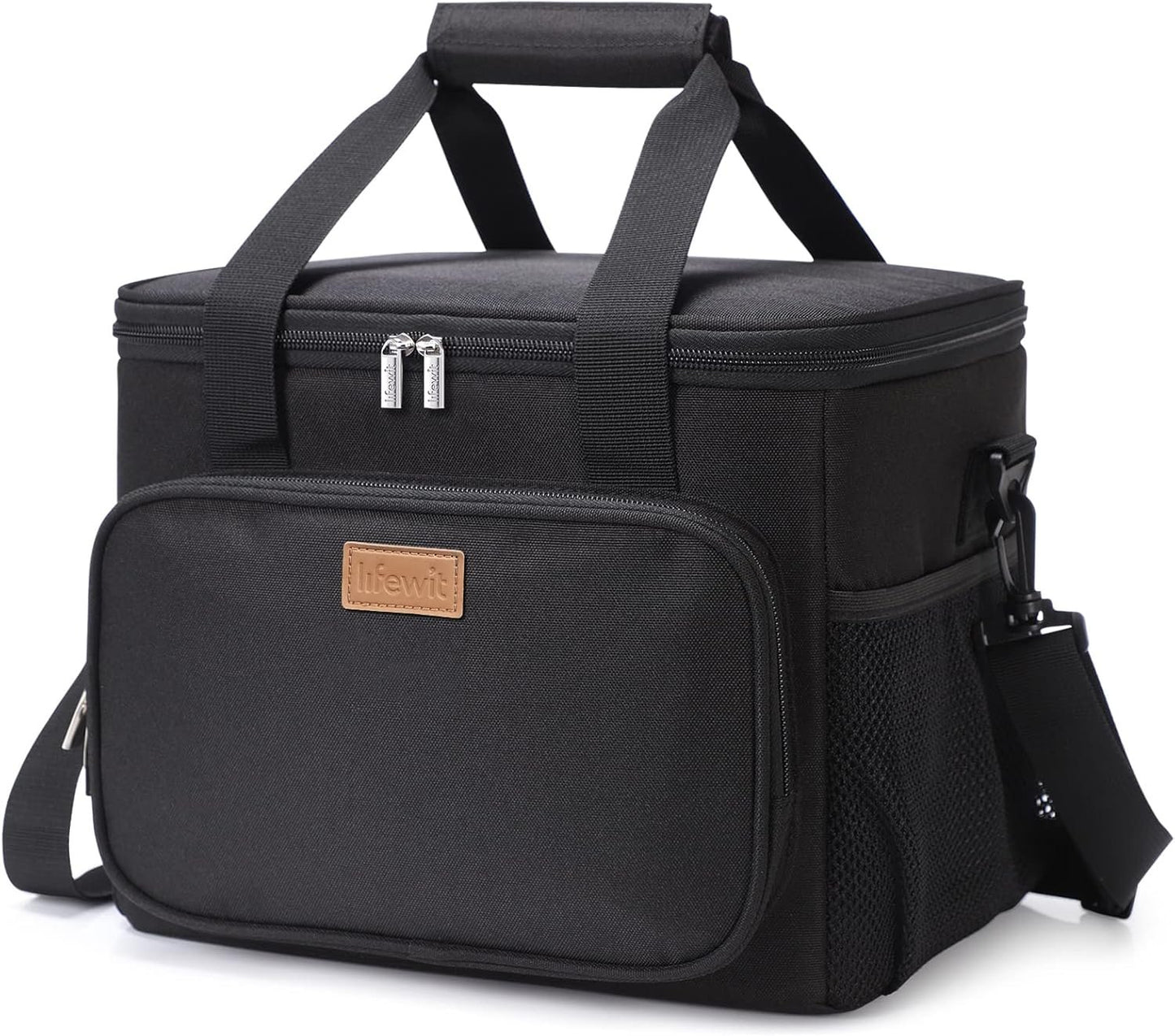 Lifewit Extra Large Collapsible Cooler Bag, Insulated Lunch Bag for Adults, Leakproof Soft Sided Portable Cooler Bag for Outdoor Travel Beach Picnic Camping BBQ Party, Black, 40-Can (24L)