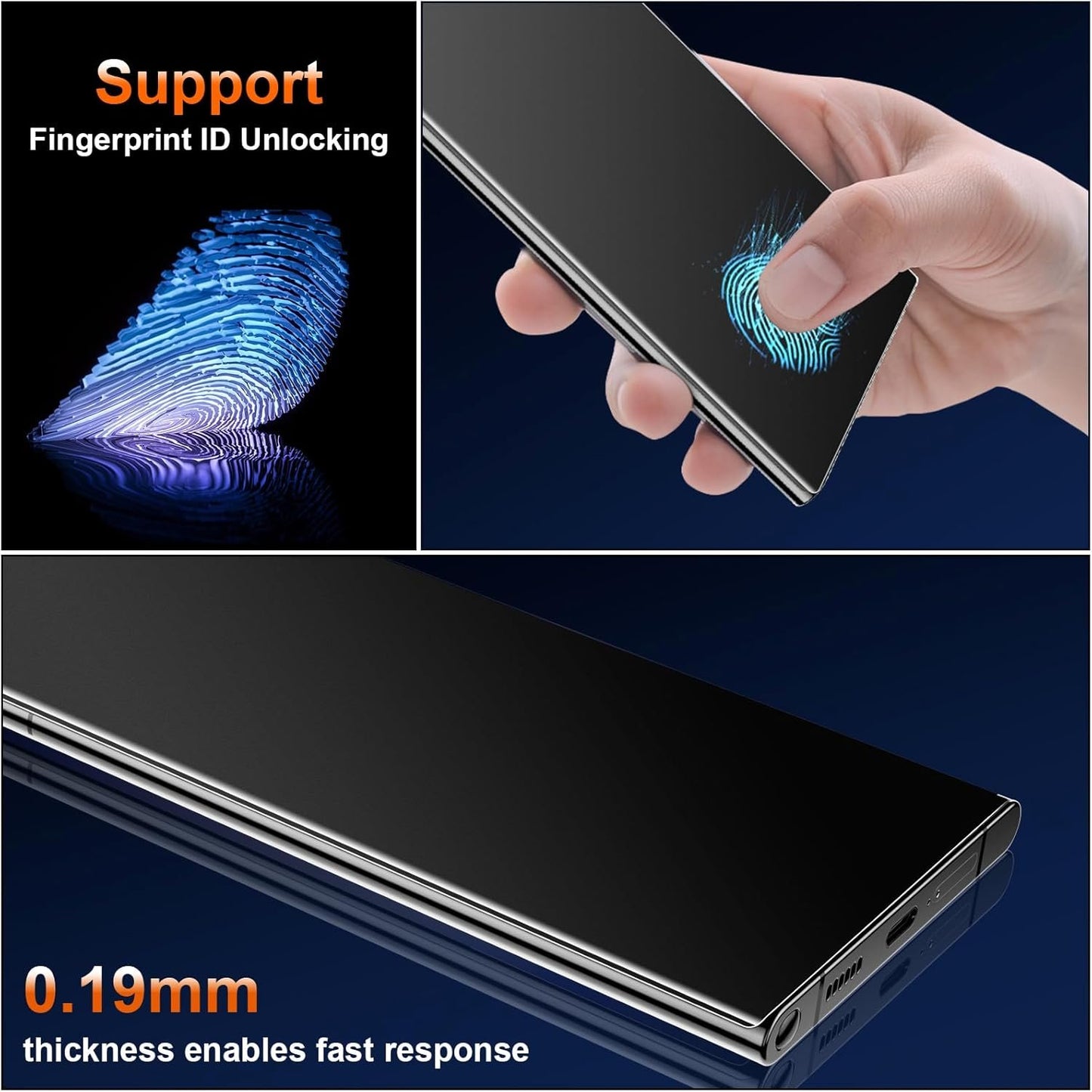 [2 Pack] JEHOO 28 ° Matte Privacy Screen Protector for Samsung Galaxy S24 Ultra 6.8 Inch, Fingerprint Sensor Compatible, Anti-Glare Full Adhesive Flexible Film (Not Glass)
