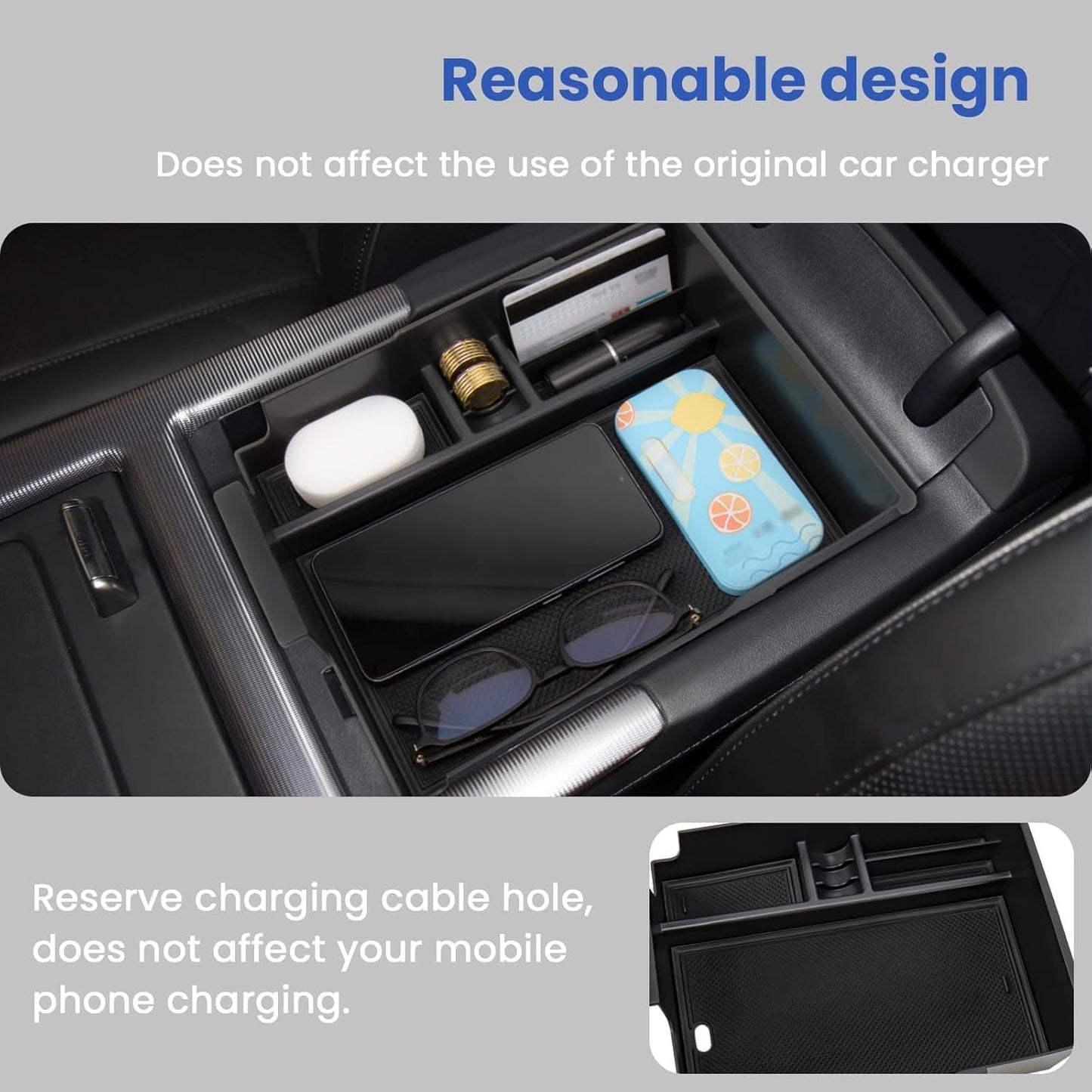 Center Console Organizer Compatible with Hyundai Palisade 2023 2024 Accessories Interior Insert Glove Pallet Drawer Box Holder (Armrest Organizer)
