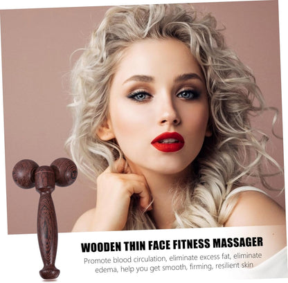 BCOATH Elegant Wooden Face Massager Portable for Body Face Arms Legs Aging Skin Tightening Tool