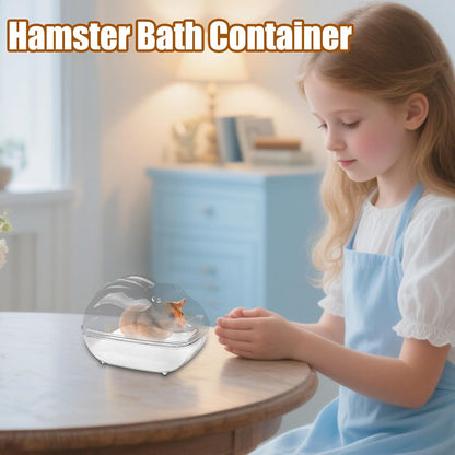 Hamster Sand Bath Container, Clear Gerbil Bathroom Box, Sturdy & Transparent Design, Chinchilla Bathtub Cleaning Container for Small Animal Hygiene and Grooming