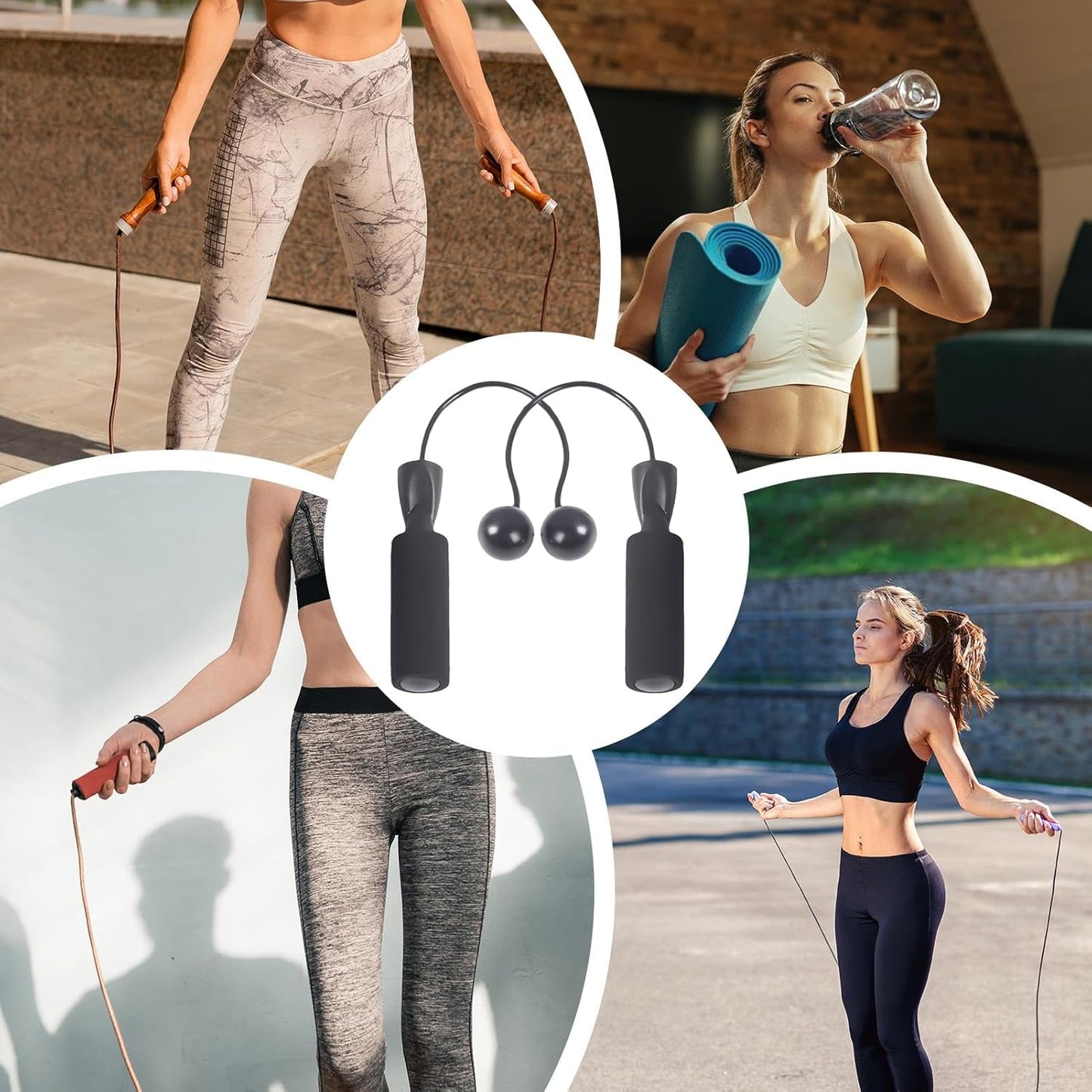 Cordless Jump Rope, Weighted Skipping Fitness Tool, Adjustable Handles, Compact Exercise Equipment for Indoor Home Gym Workouts, Outdoor Cardio Training, Travel Fitness Gear