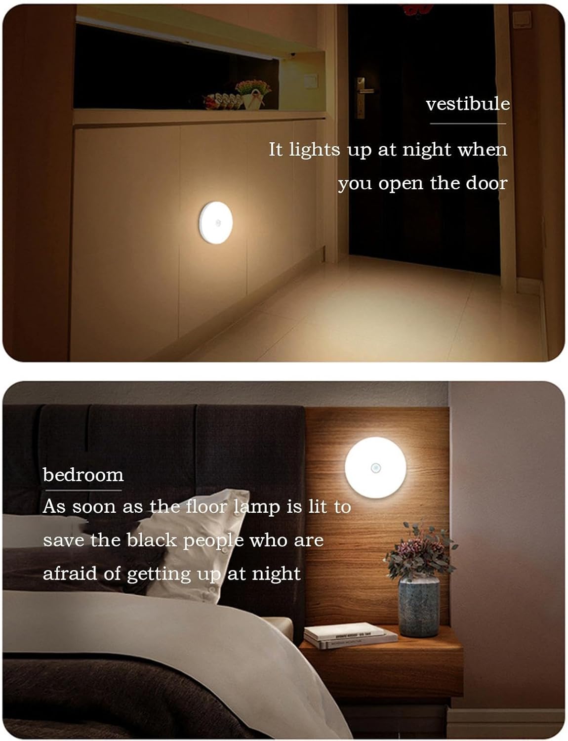 Generico Motion Activated Night Light, LED Action Detector Lights For Inside, USB Smart Human Body Sensor Closet Lighting Decoration, Energy-saving Automatic Lights, 3.39 x 0.71 Inches