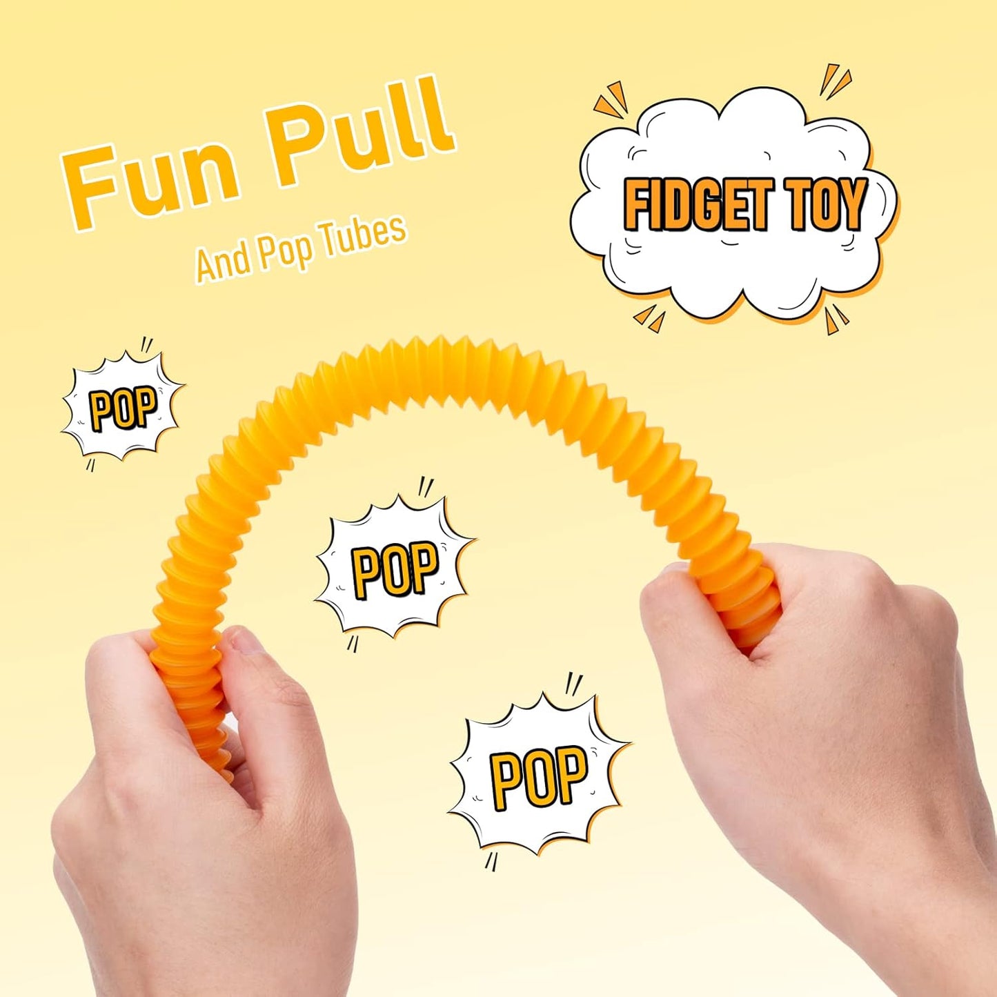 12 Pack Pop Tubes Sensory Toys with 6 Colors for Kids&Toddlers,Stress and Anxiety Relief Fidget Toy,Imaginative Play & Fine Motor Skills Learning,Tons of Ways to Play,Connect, Stretch, Twist & Pop